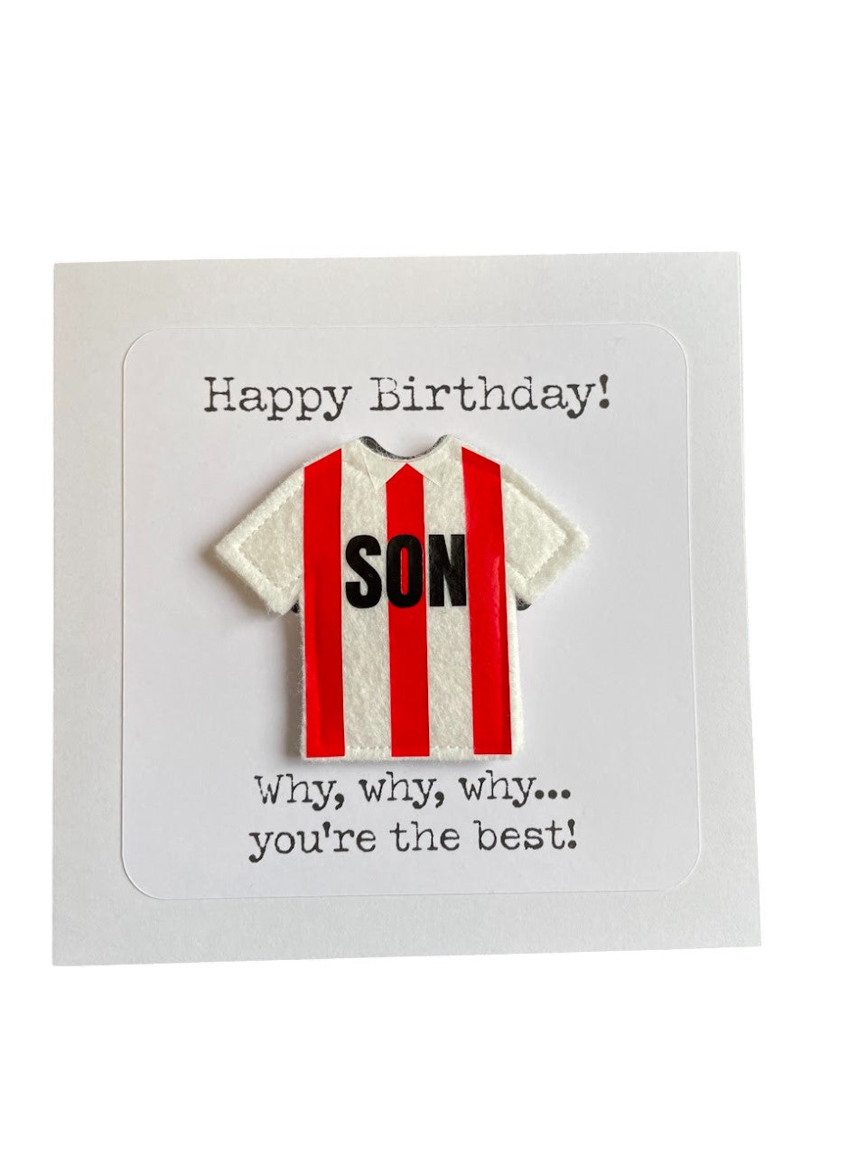 Personalised Football Shirt Greeting Card with magnetic keepsake
